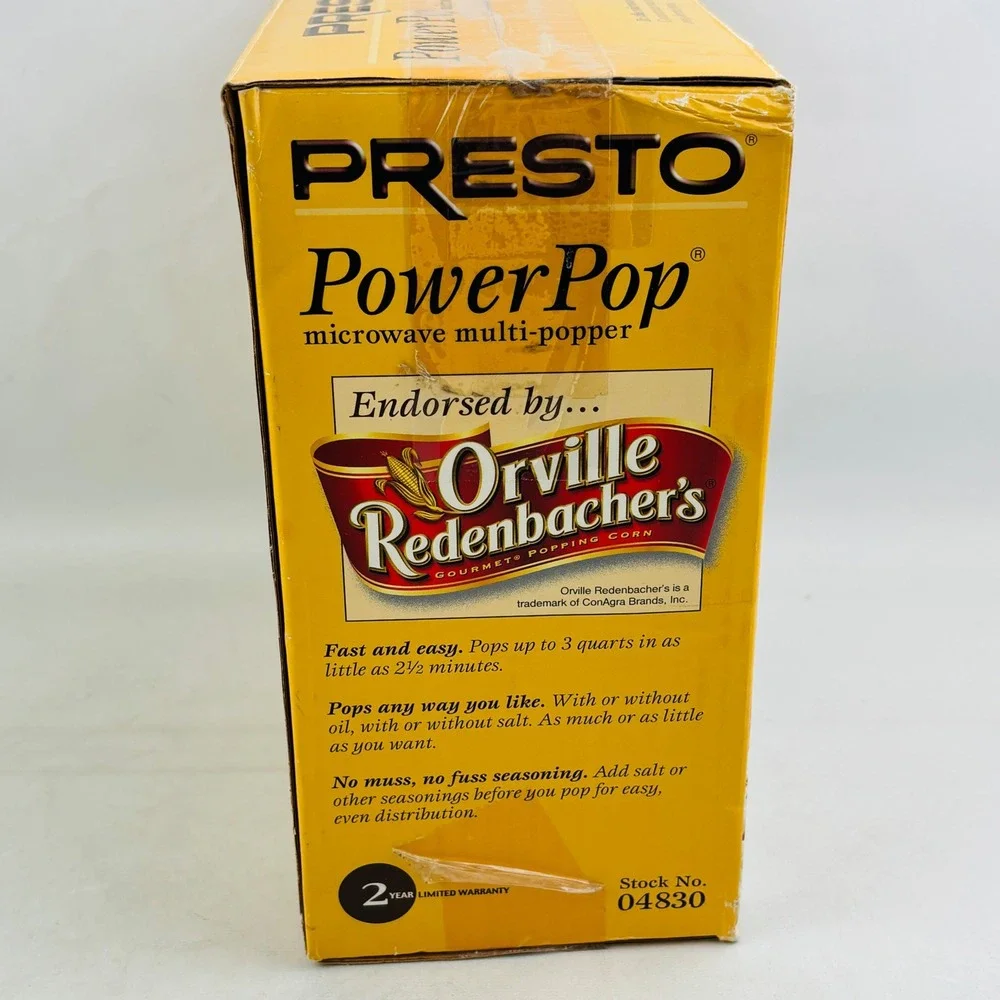 Presto PowerPop Microwave‎ Multi-Popper Popcorn Maker Orville Redenbacher 04830